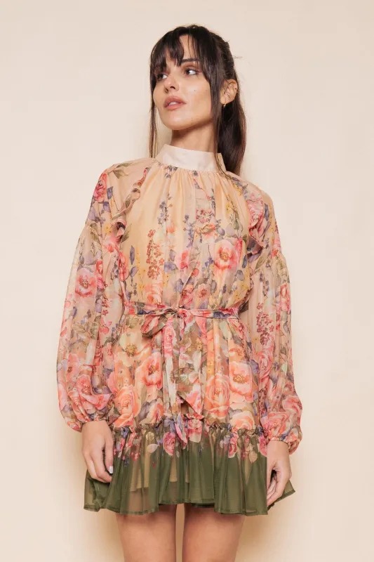 Sheer Flowy Mini Dress made by Fore Collection