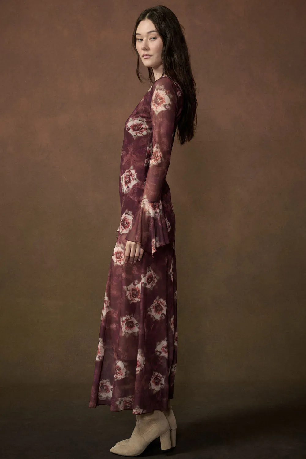 Floral Mesh Maxi Dress - Mulberry sold by Maude product image thumbnail 4