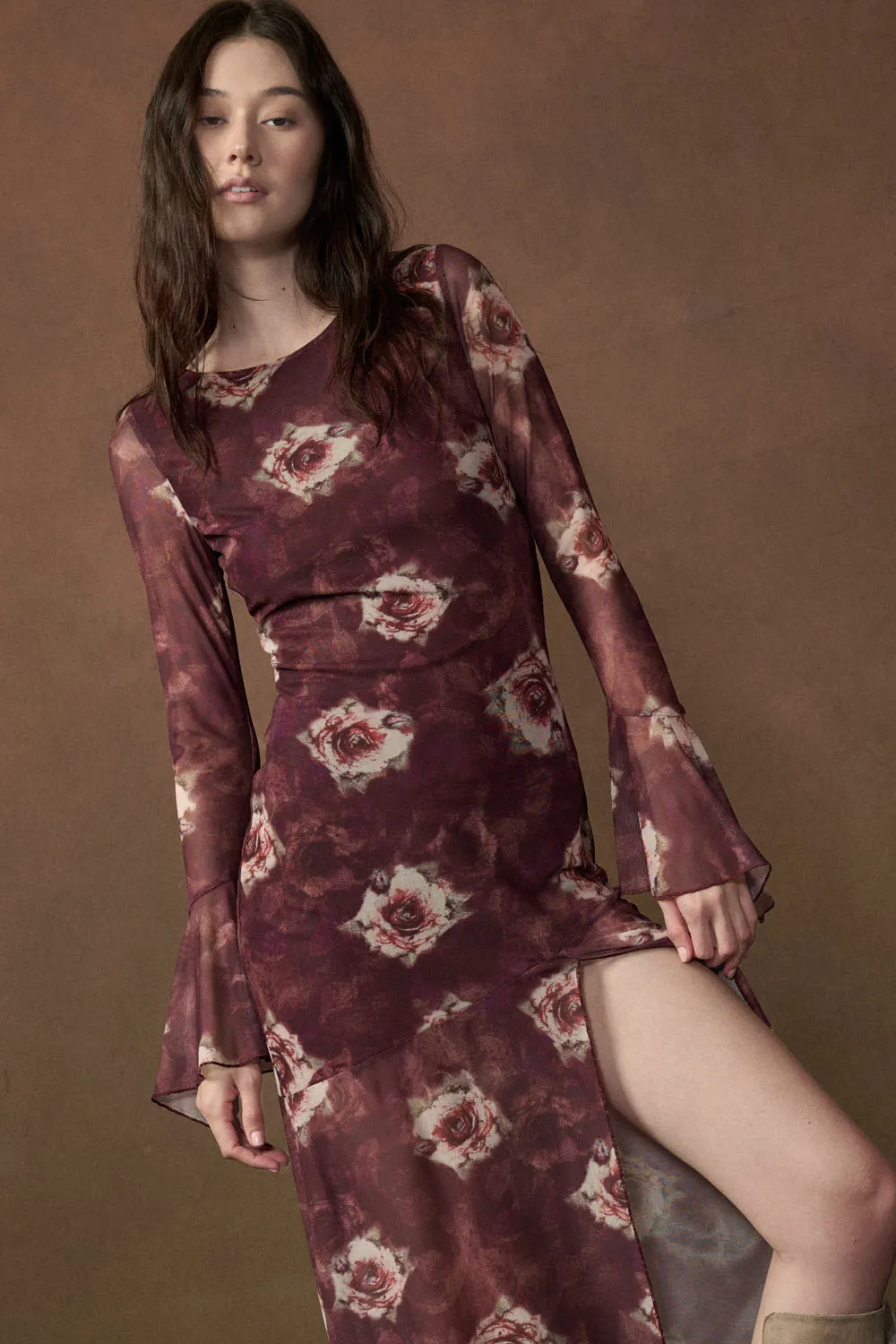 Floral Mesh Maxi Dress - Mulberry sold by Maude product image thumbnail 3