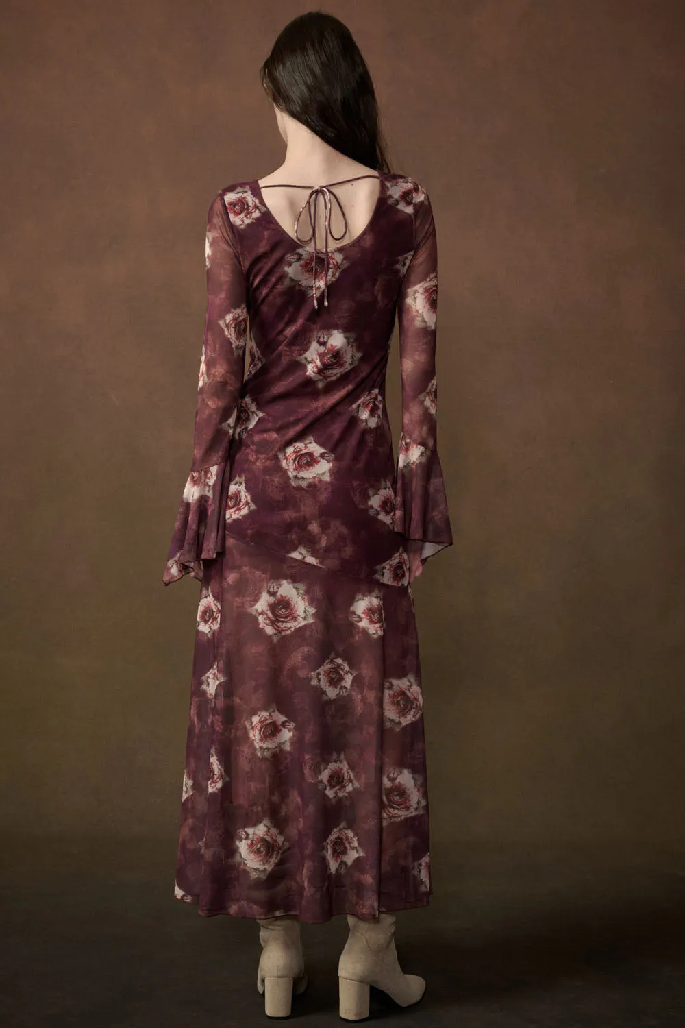 Floral Mesh Maxi Dress - Mulberry sold by Maude product image thumbnail 5
