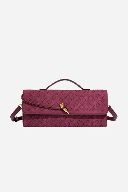 Vintage Woven Suede Clutch - Wine made by Maude
