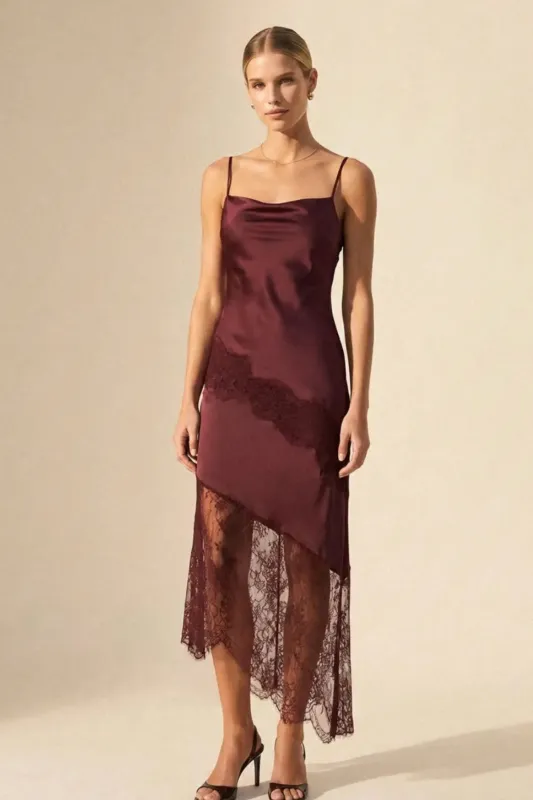 Lace Slip Dress - Wine made by Dress Forum