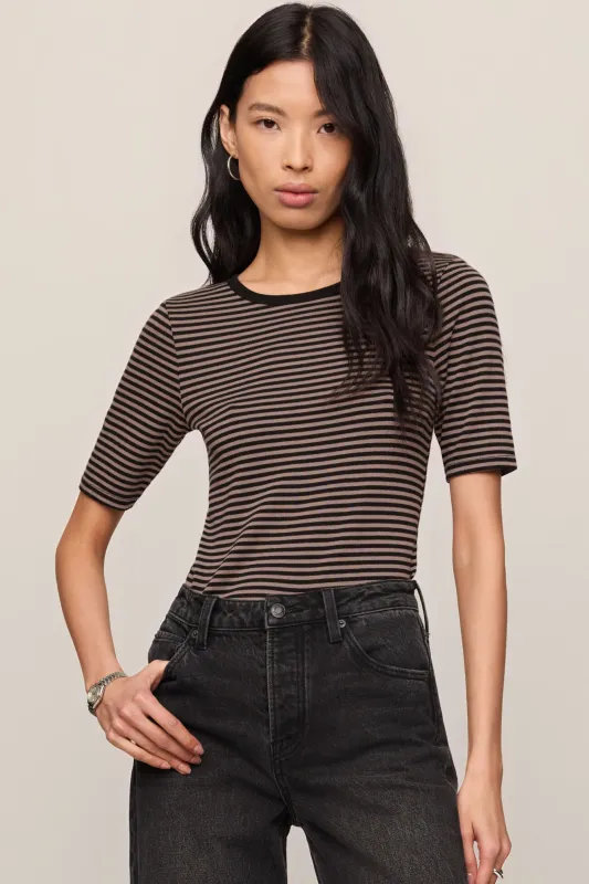 Z Supply - Freida Striped Tee - Wild Mushroom made by Z Supply