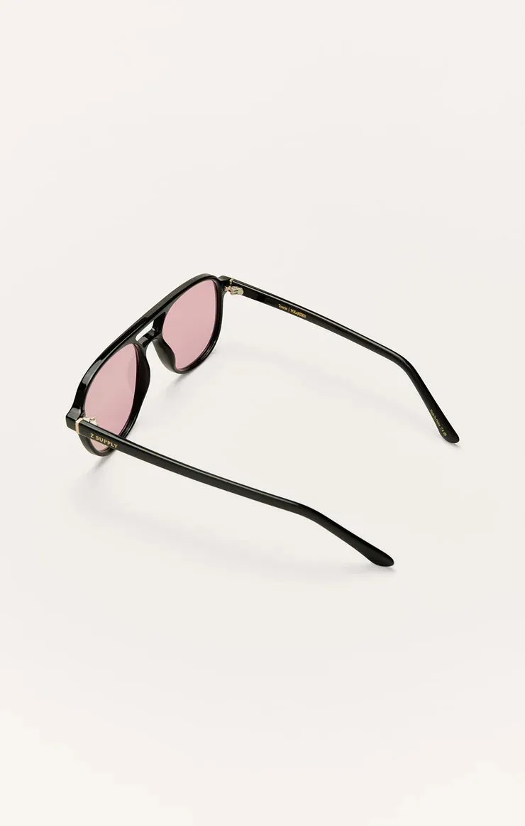 Z Supply - Tourist Sunglasses - Polished Black Pink sold by Maude product image thumbnail 2