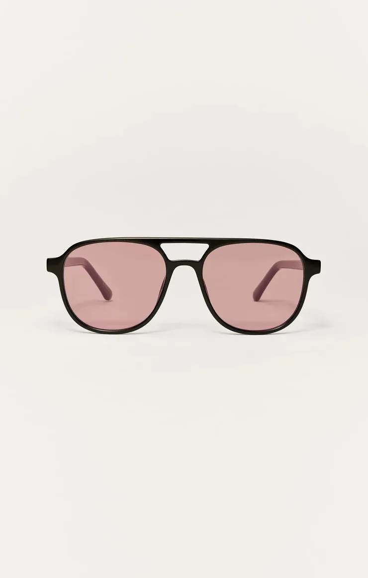 Z Supply - Tourist Sunglasses - Polished Black Pink sold by Maude product image thumbnail 3