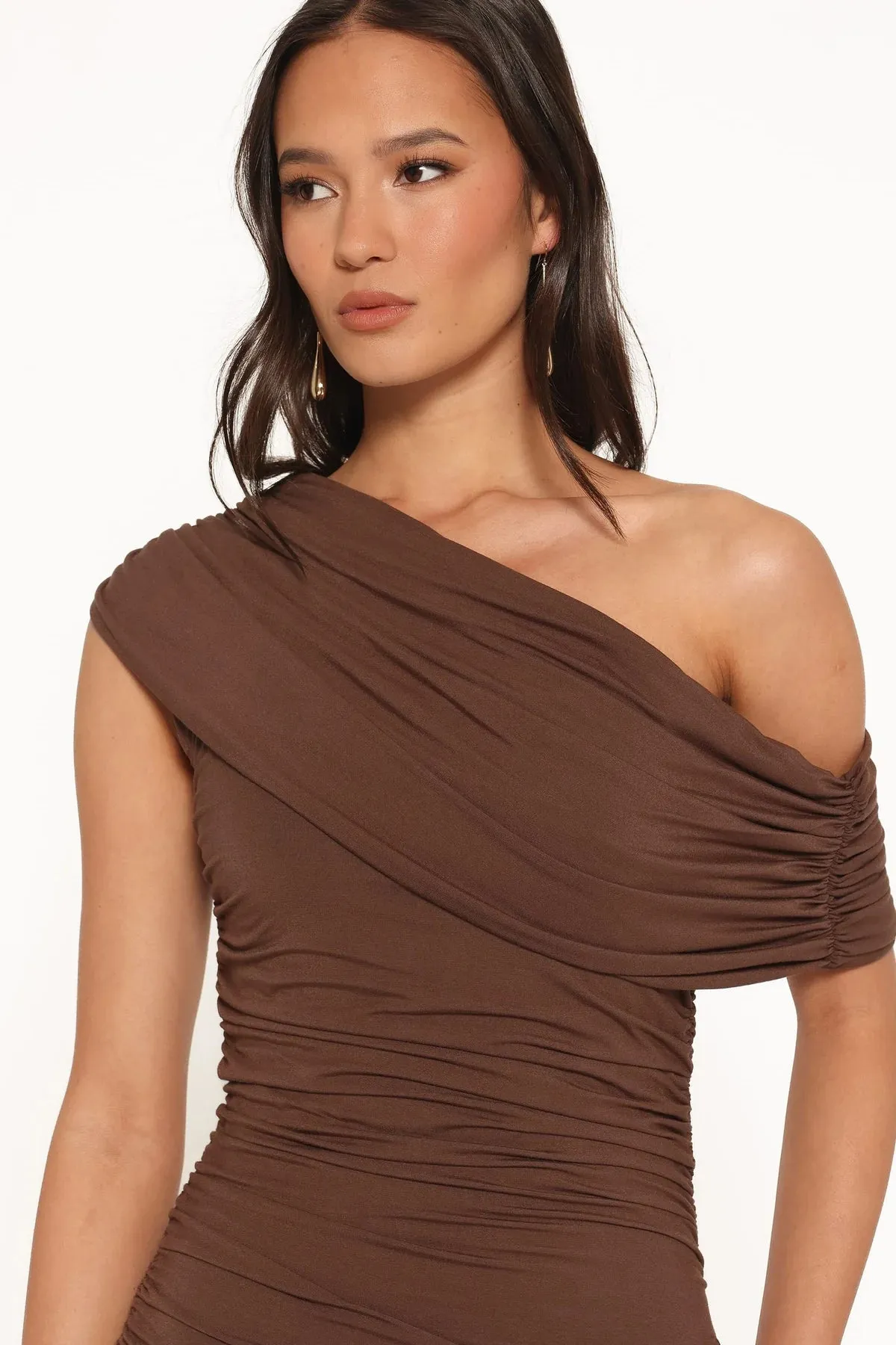 Petal & Pup - Sharmay Off Shoulder Maxi Dress - Brown sold by Maude product image thumbnail 4