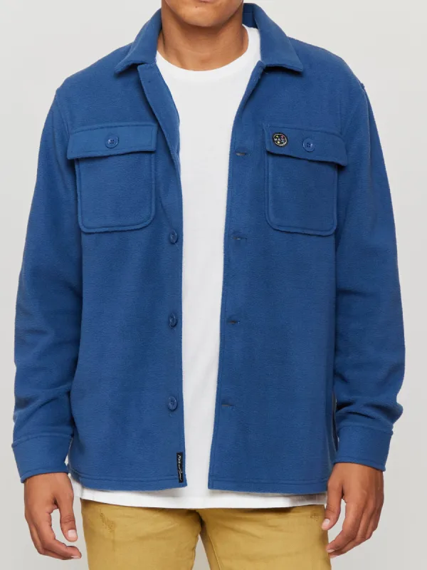 Polar Fleece Shacket in Indigo sold by Maui and Sons