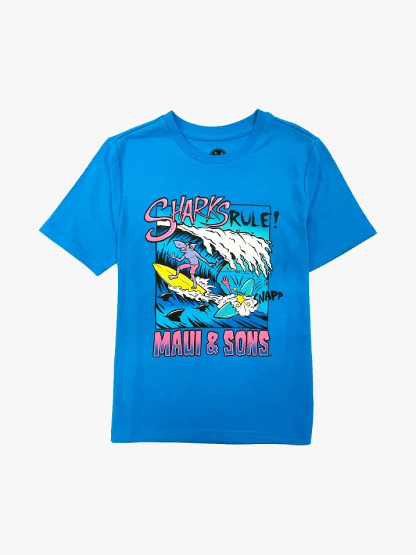 Sharks Rule Boy's T-Shirts sold by Maui and Sons