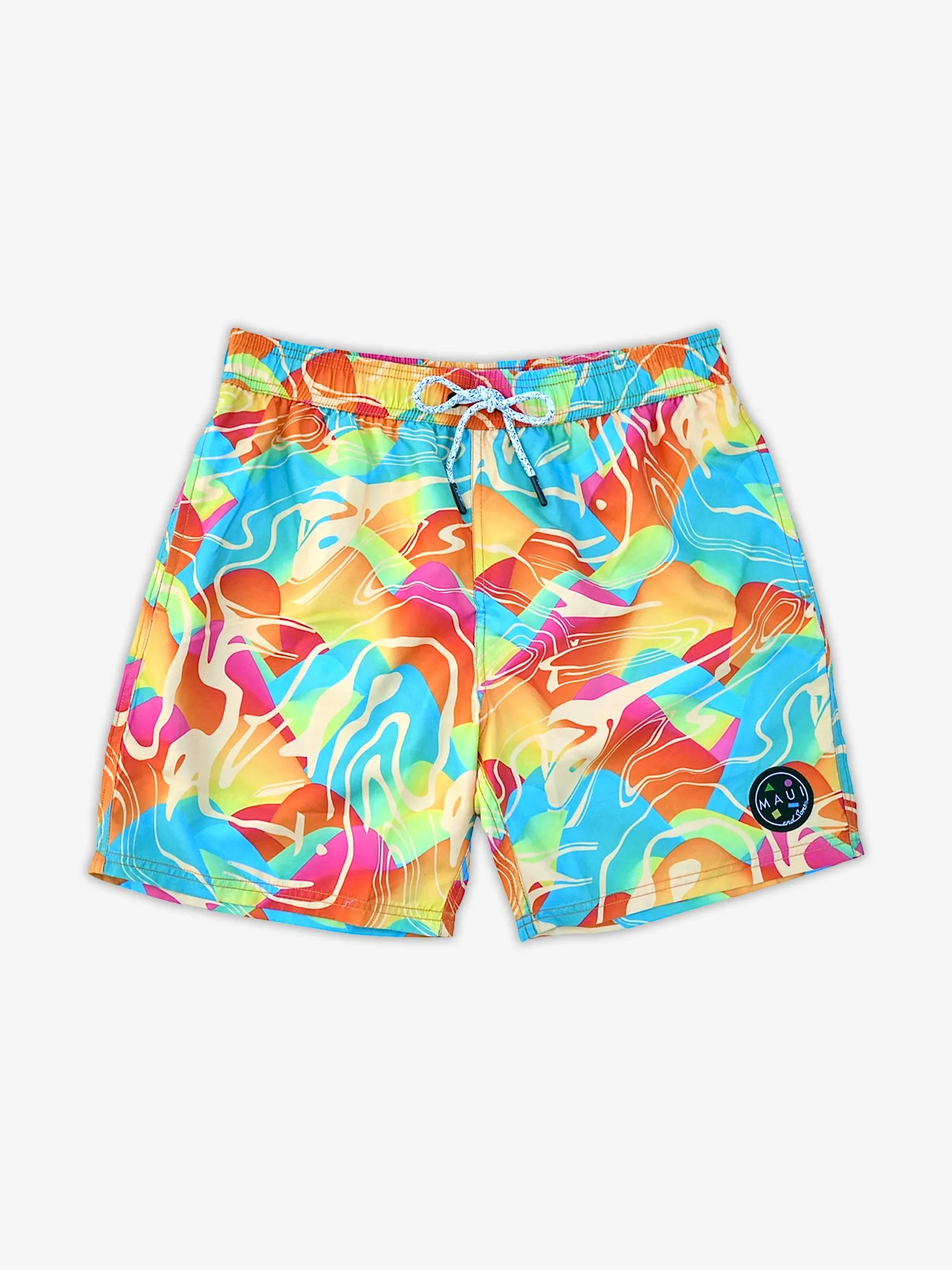 Psychedelic Pool Shorts in Yellow sold by Maui and Sons