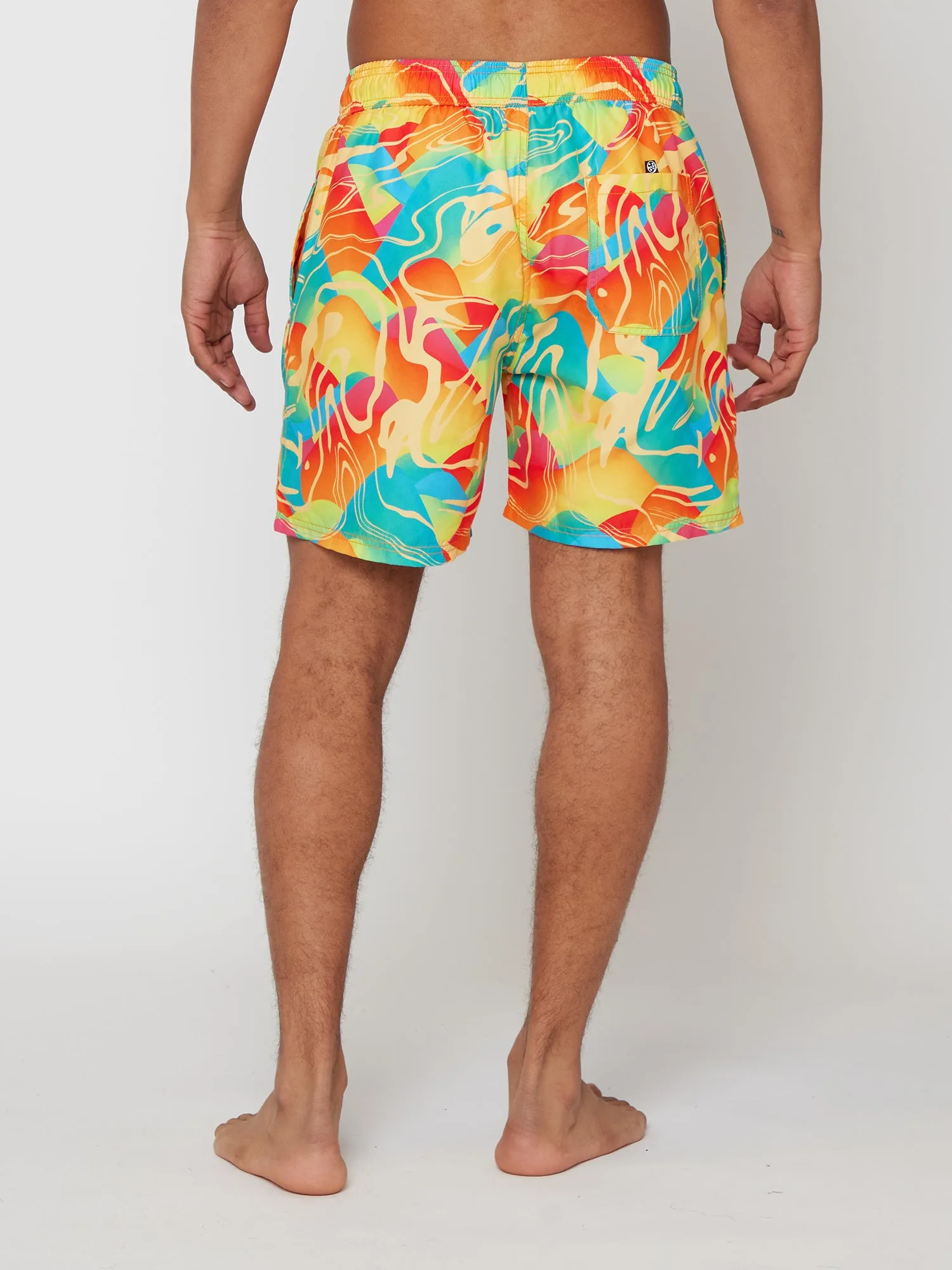 Psychedelic Pool Shorts in Yellow sold by Maui and Sons product image thumbnail 3
