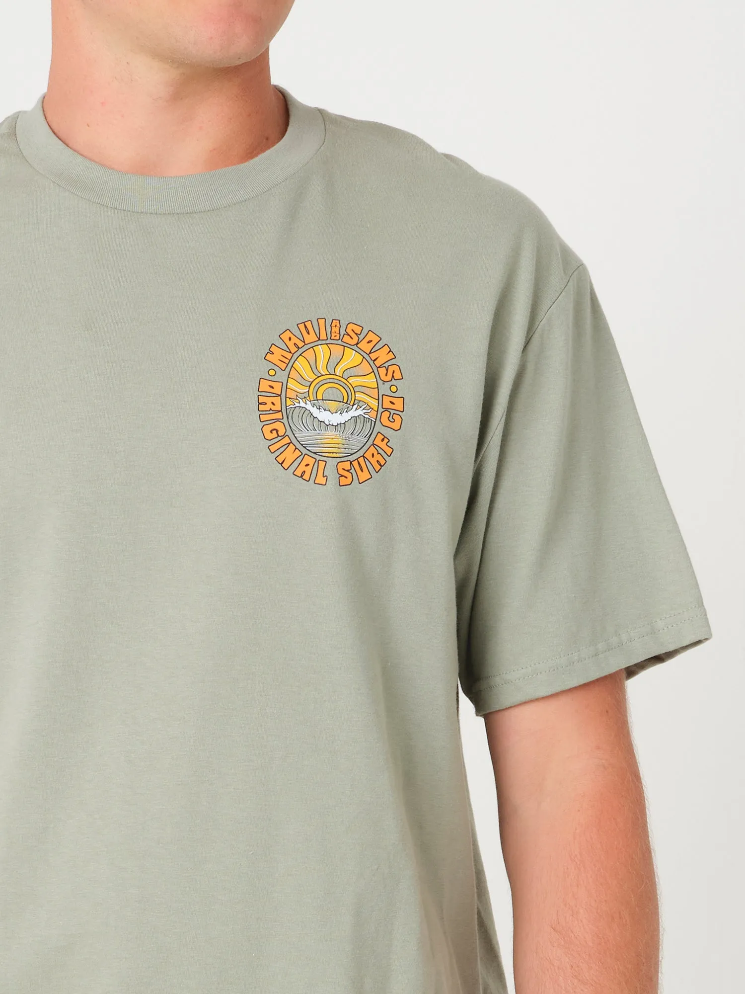Rooster T-Shirt in Sage sold by Maui and Sons product image thumbnail 3