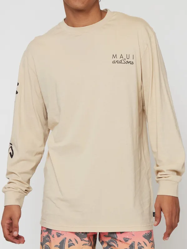 Cookie Logo Long Sleeve in Vanilla sold by Maui and Sons