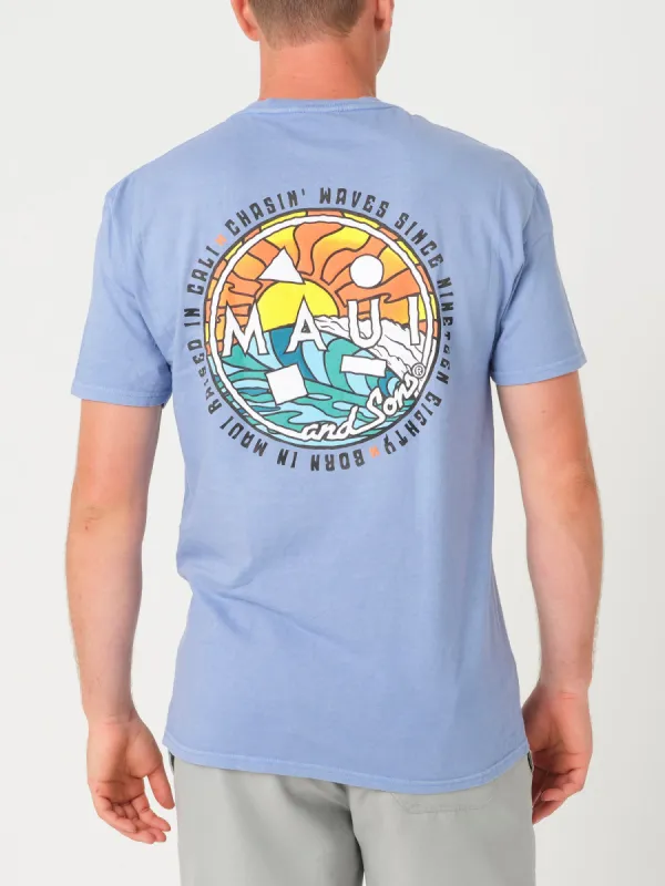 Chaser T-Shirt in Faded Denim sold by Maui and Sons