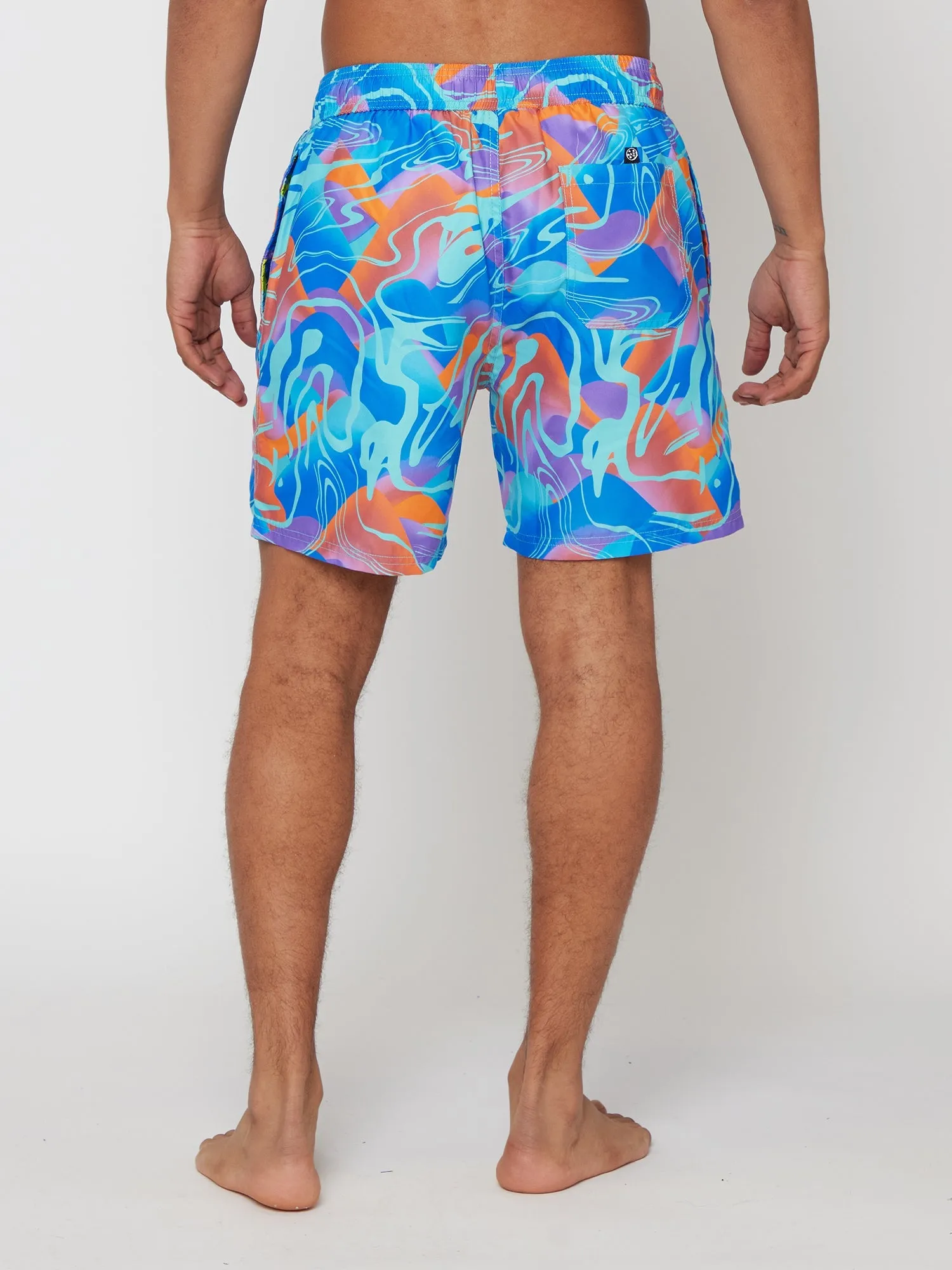 Psychedelic Pool Shorts in Blue sold by Maui and Sons product image thumbnail 3