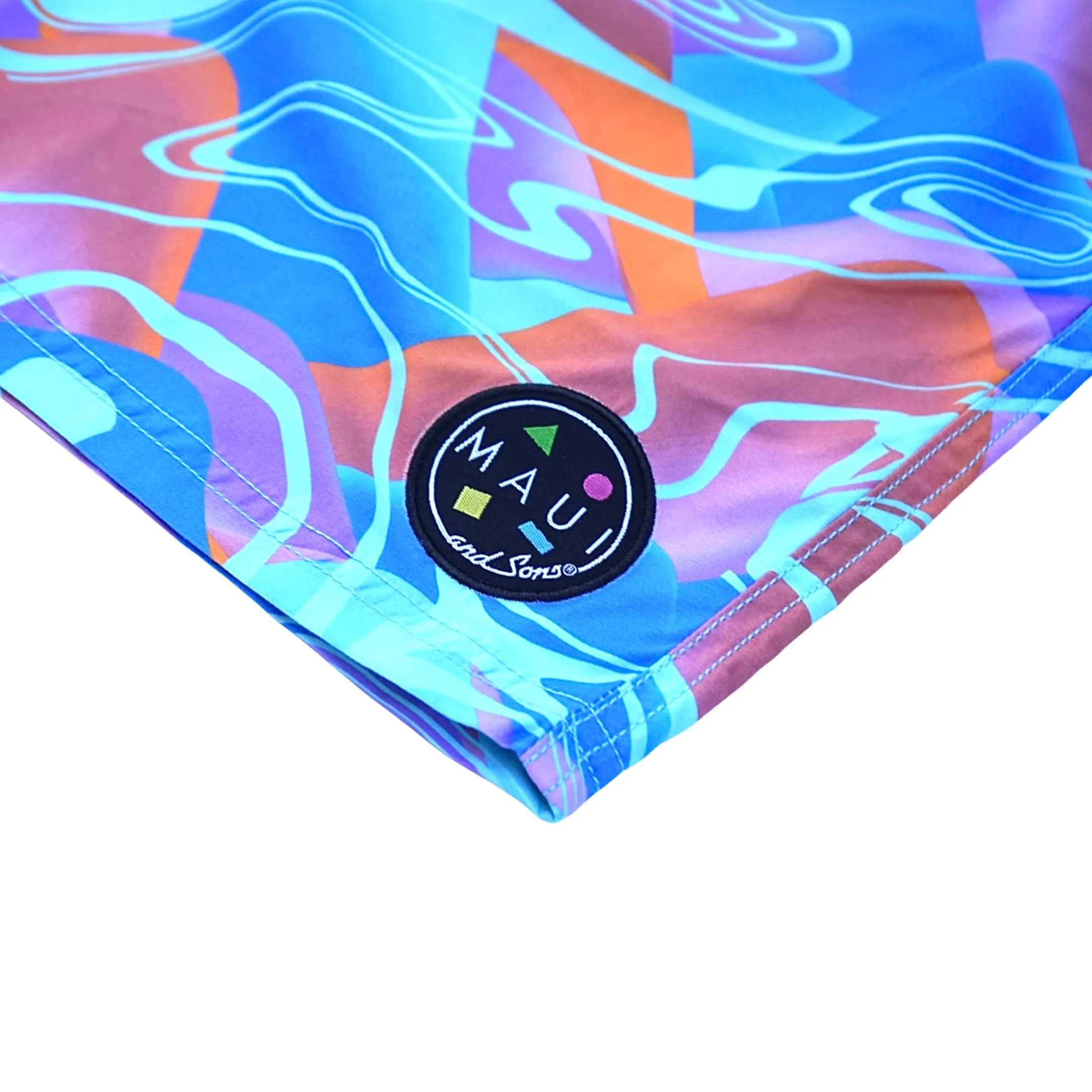 Psychedelic Pool Shorts in Blue sold by Maui and Sons product image thumbnail 4