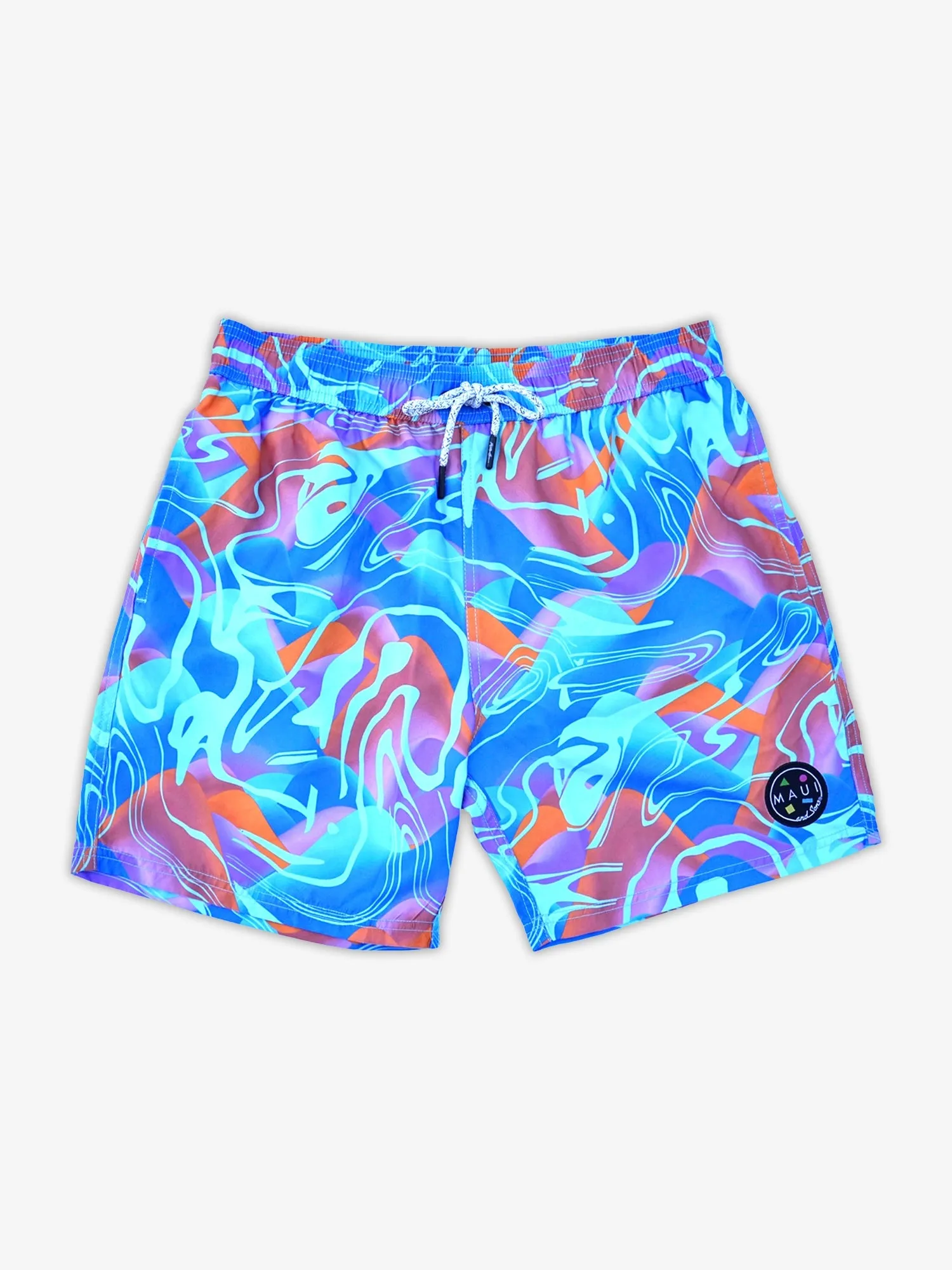 Psychedelic Pool Shorts in Blue sold by Maui and Sons
