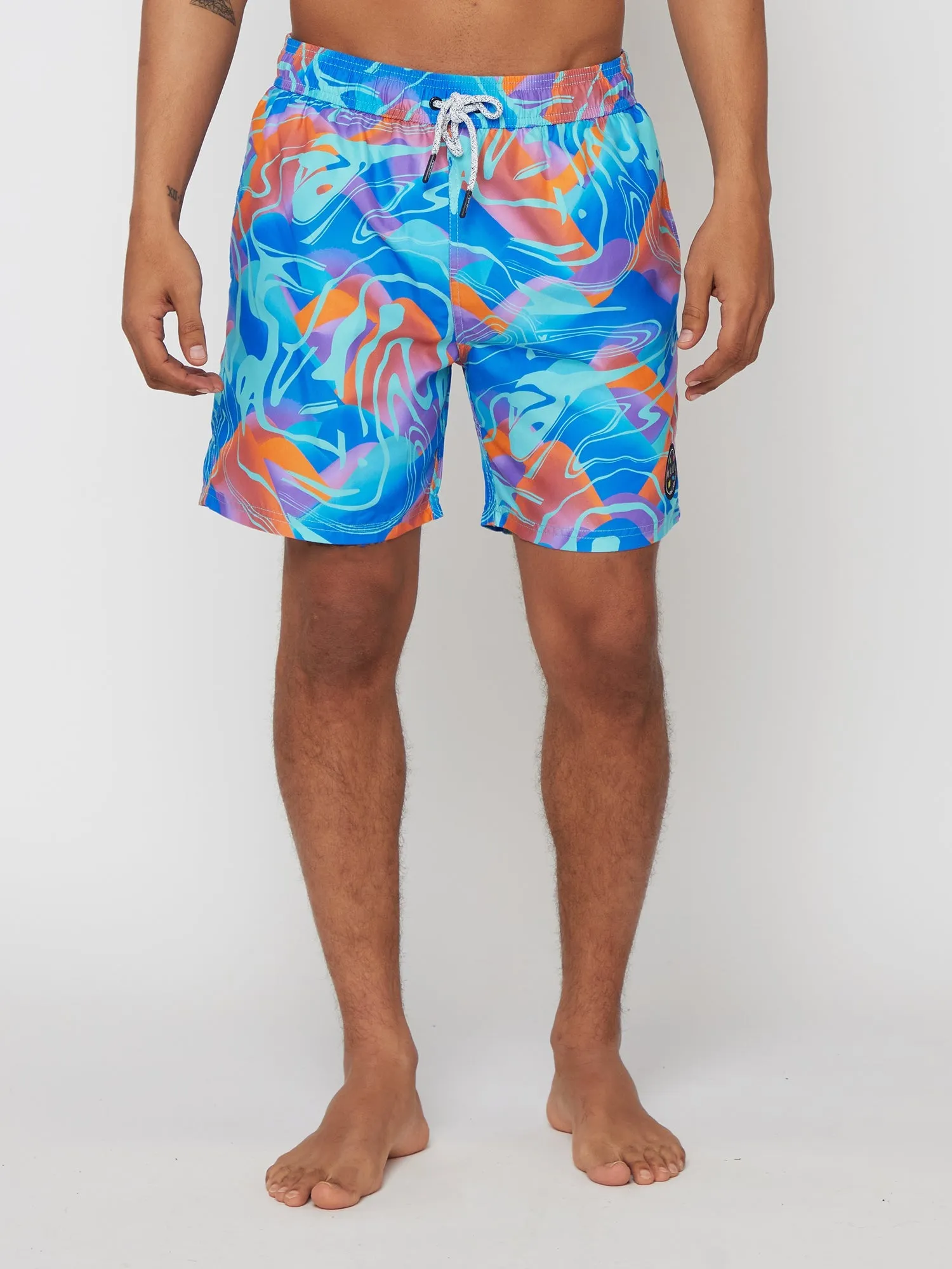Psychedelic Pool Shorts in Blue sold by Maui and Sons product image thumbnail 2