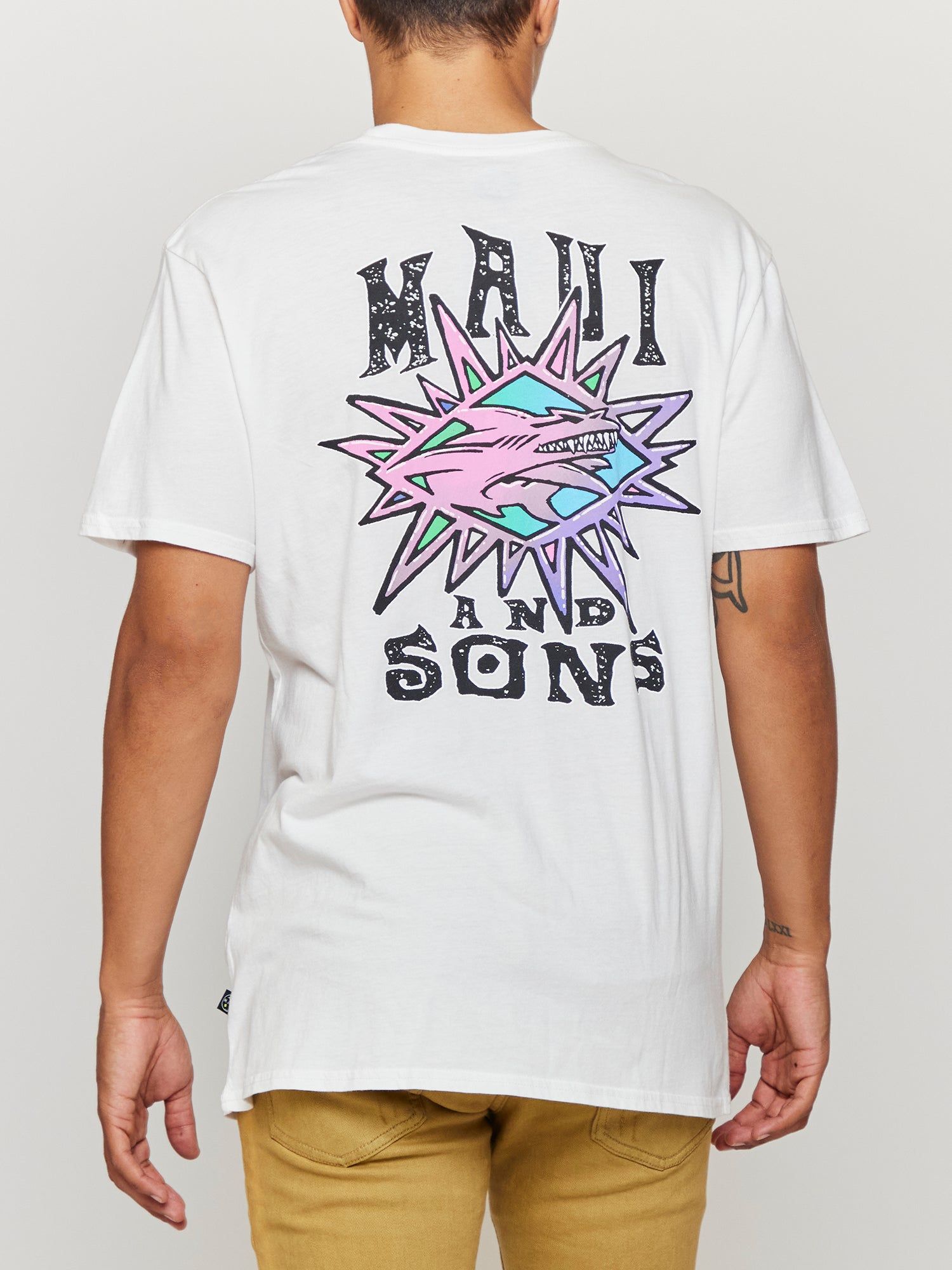 Sharks of Life T-Shirt in Blanc sold by Maui and Sons