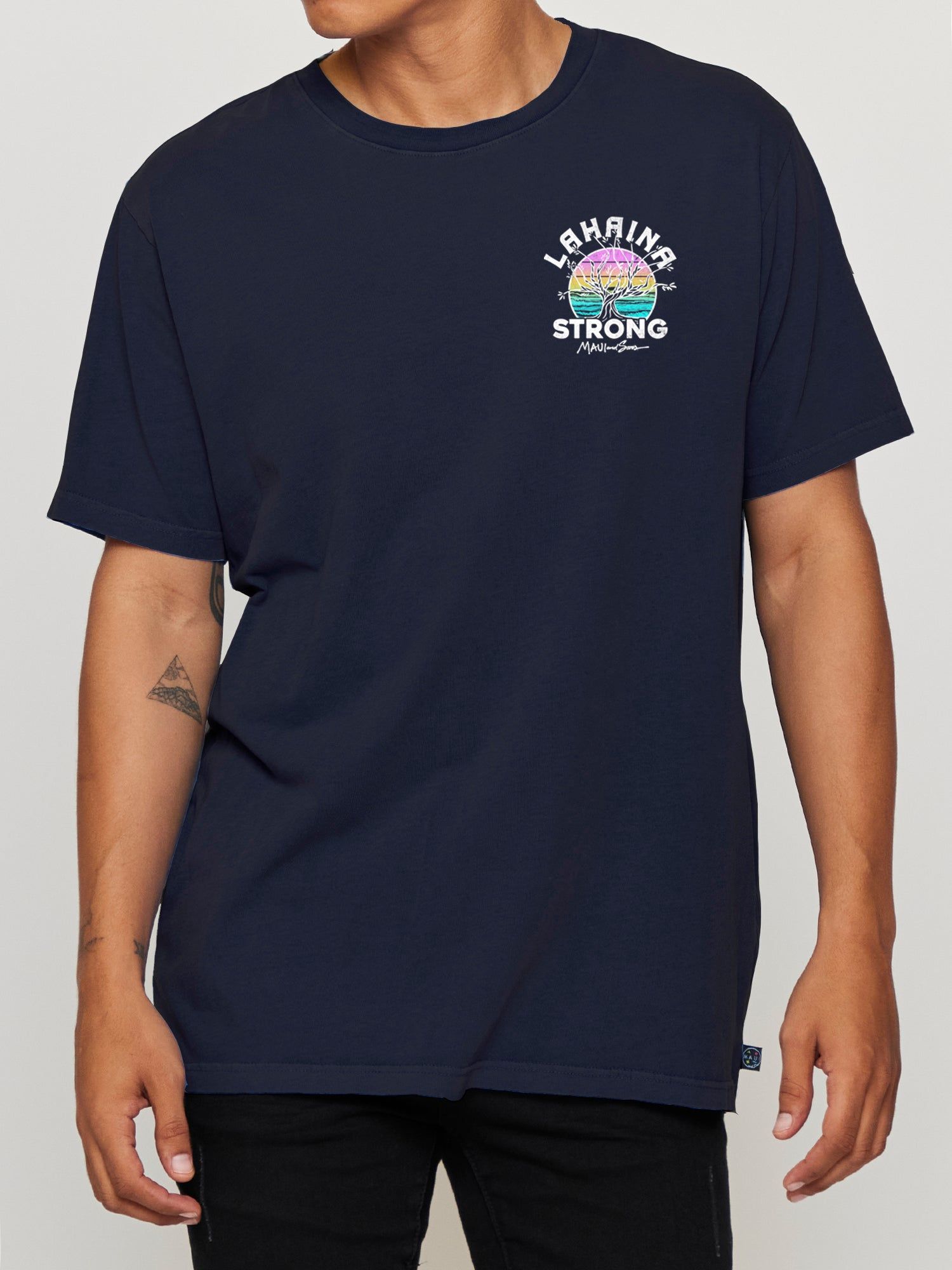 Lahaina Strong T-Shirt in Harbor Blue sold by Maui and Sons