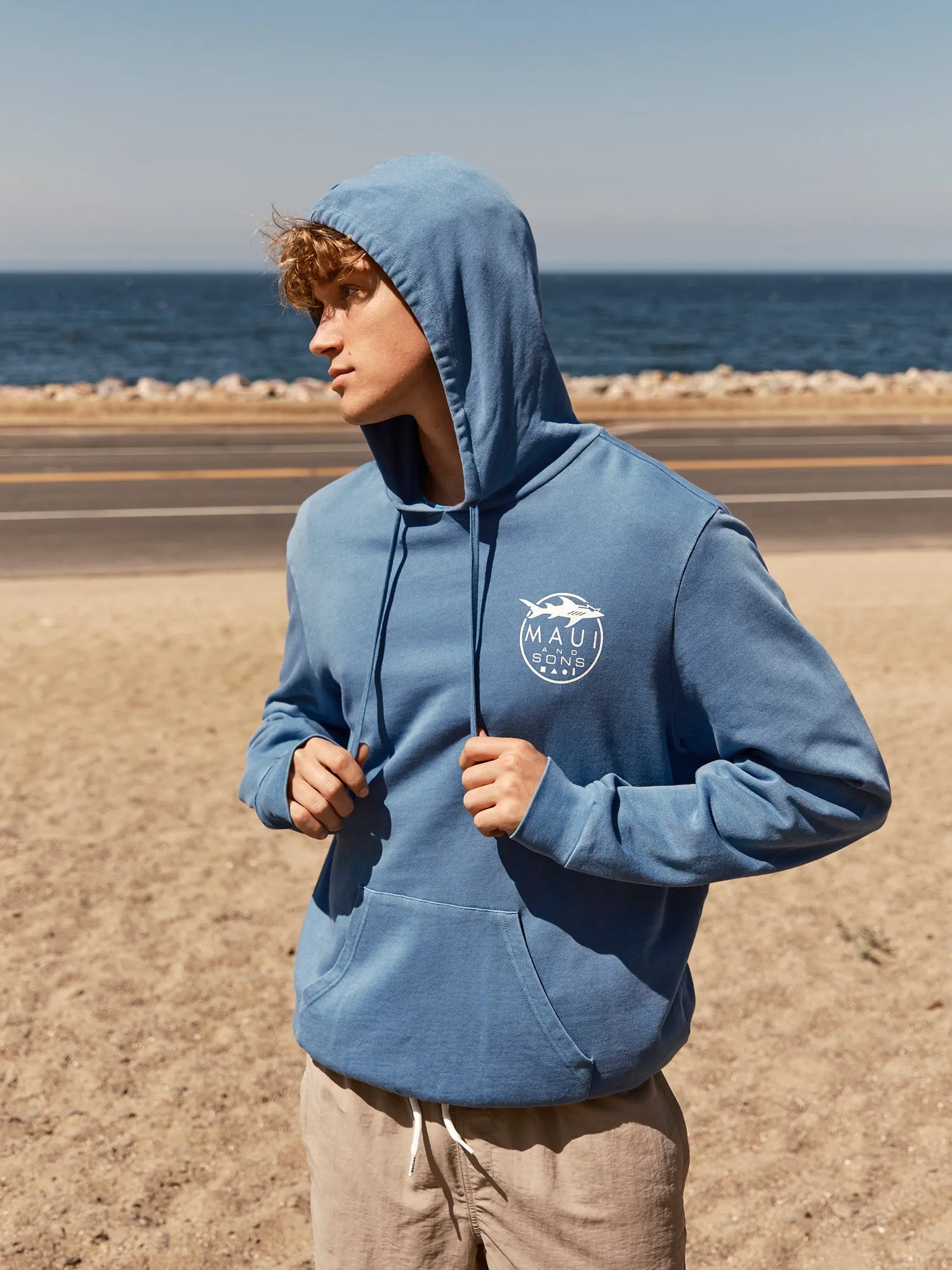 100% Cotton Terry Shark Logo Unisex Hoodie sold by Maui and Sons