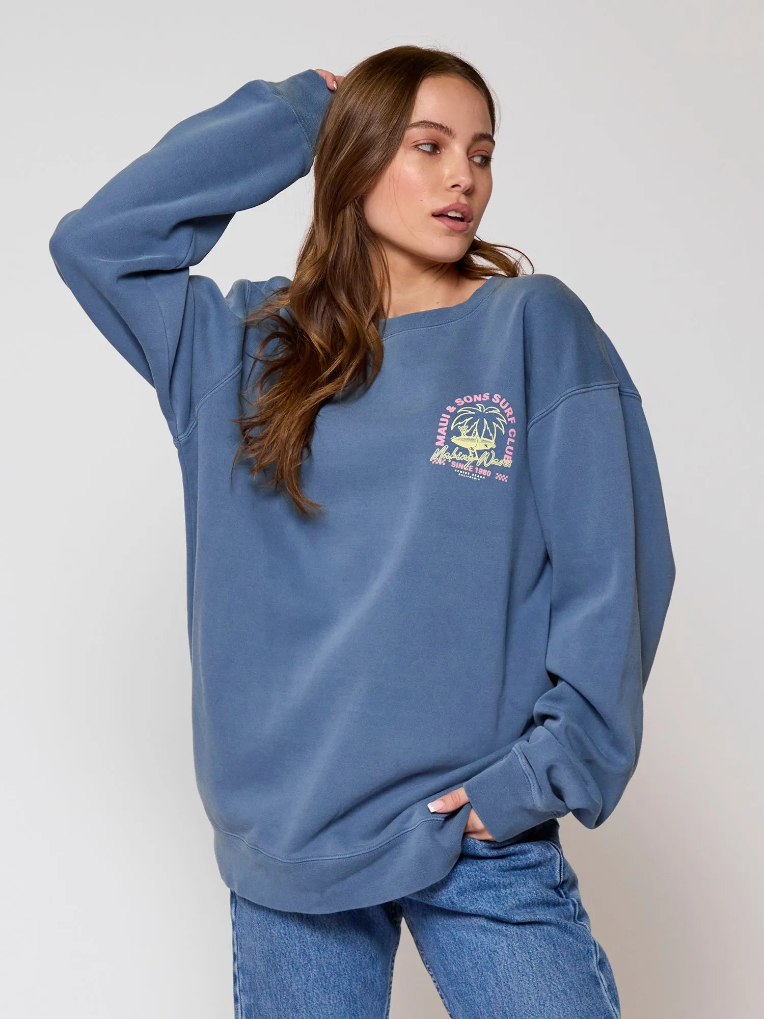 Making Waves Fleece Crew Neck sold by Maui and Sons product image thumbnail 3