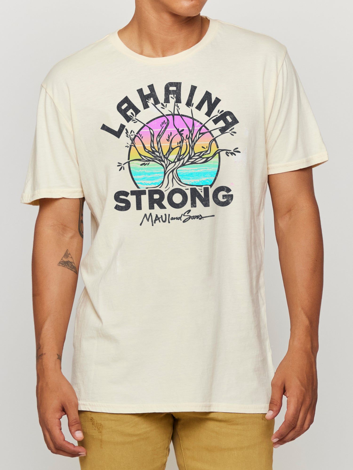 Lahaina Strong T-Shirt in Off-White sold by Maui and Sons
