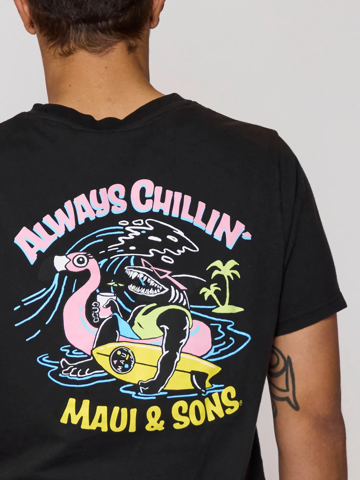 Always Chillin' T-Shirt in Black sold by Maui and Sons product image thumbnail 3