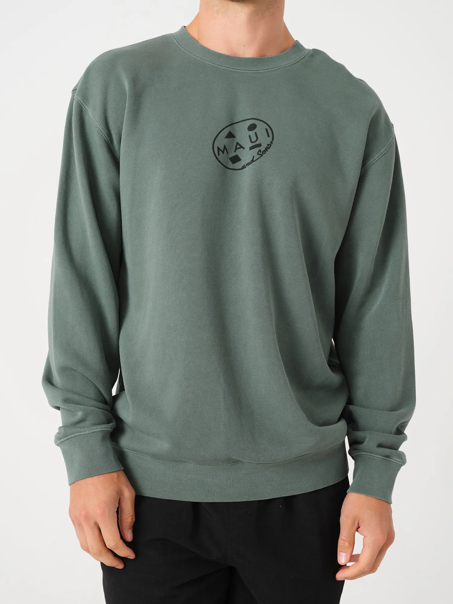 Retro Cookie Crew Neck in Alpine Green sold by Maui and Sons