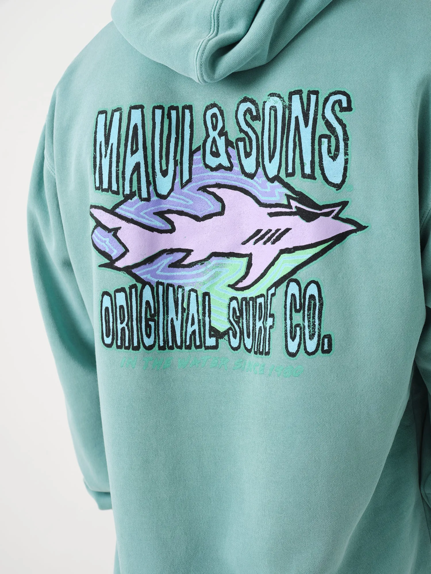 Shark Surf Co Hoodie in Alpine Green sold by Maui and Sons product image thumbnail 4