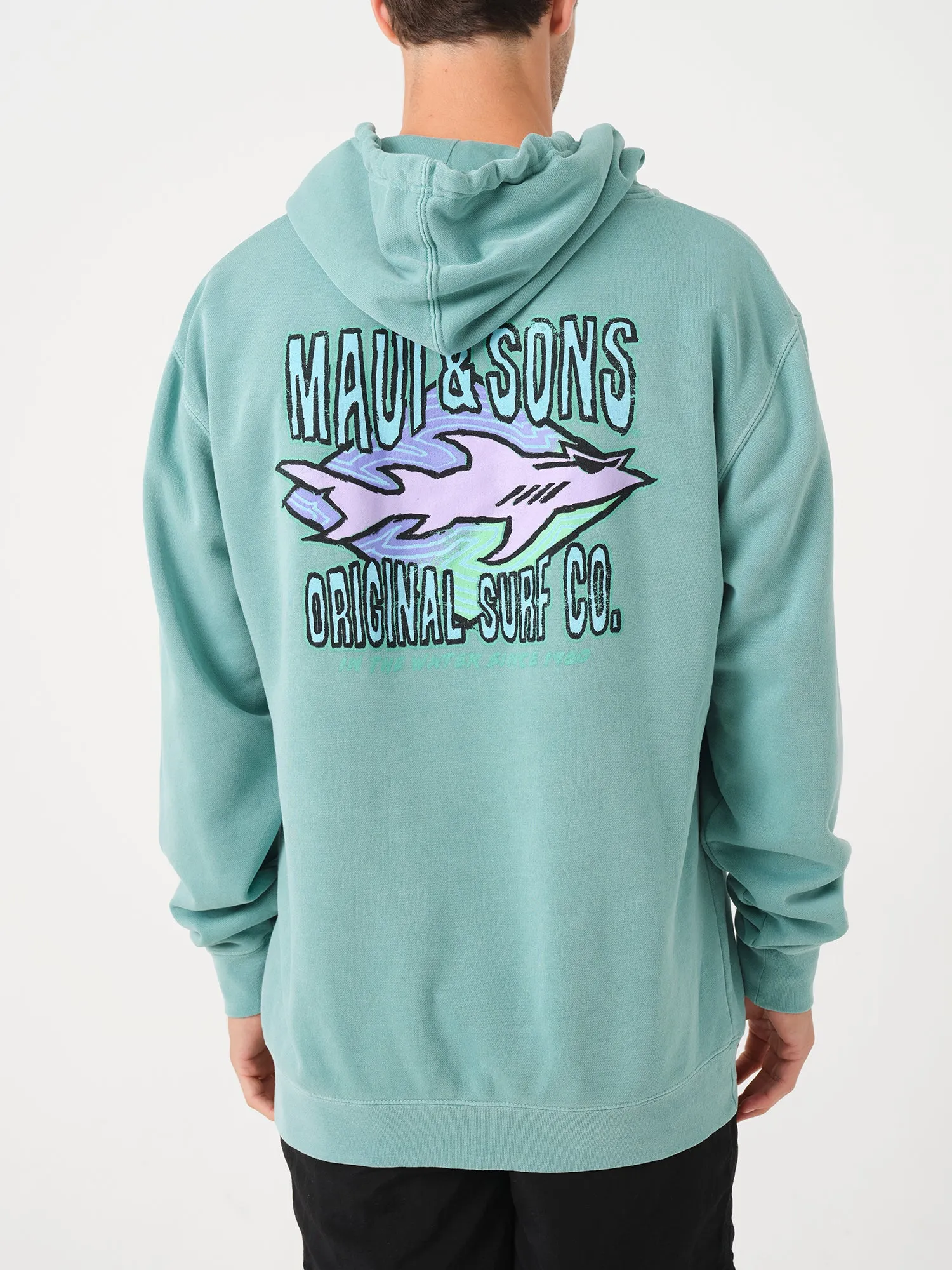Shark Surf Co Hoodie in Alpine Green sold by Maui and Sons product image thumbnail 2