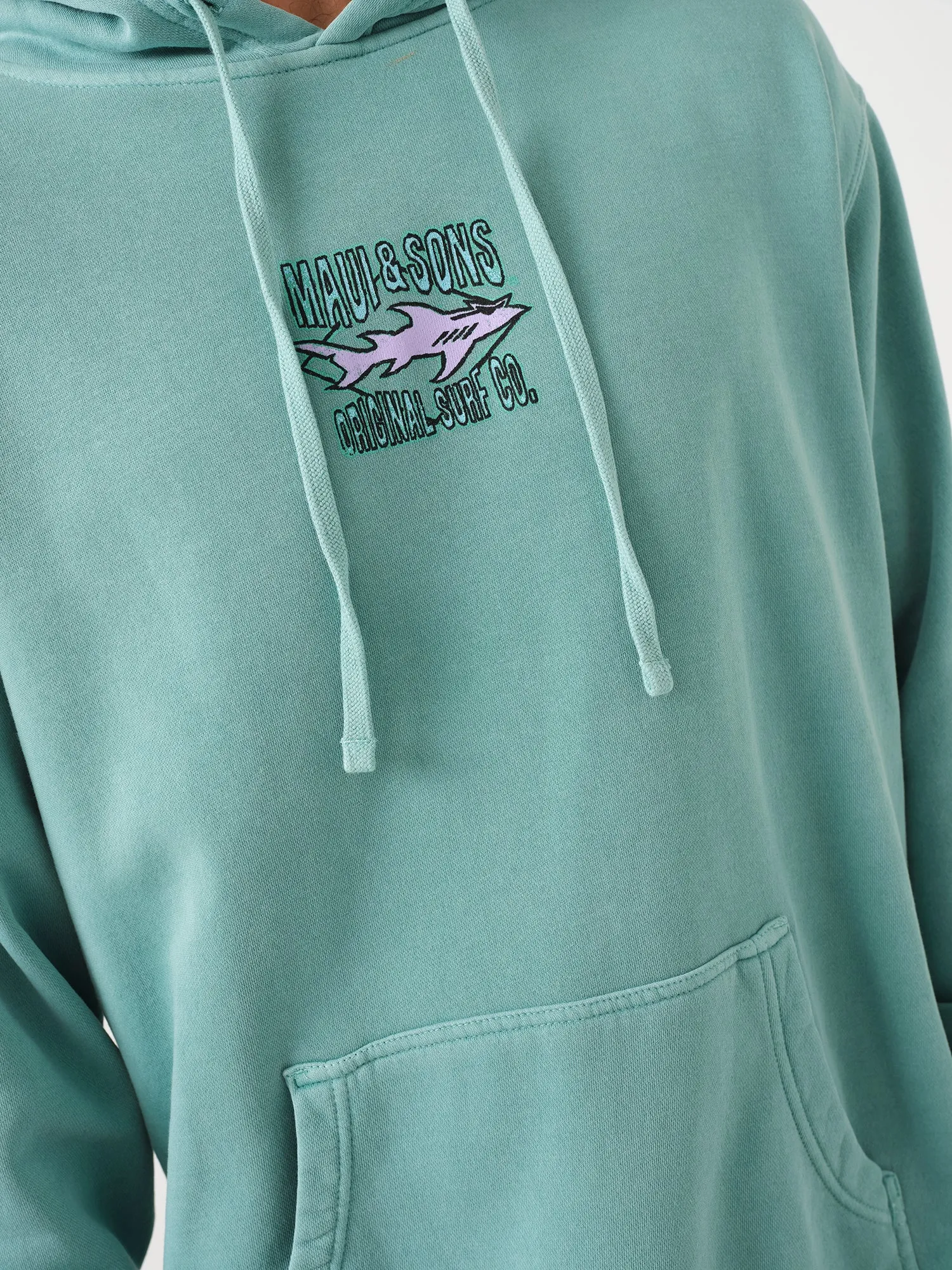 Shark Surf Co Hoodie in Alpine Green sold by Maui and Sons product image thumbnail 3