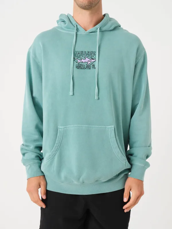 Shark Surf Co Hoodie in Alpine Green sold by Maui and Sons