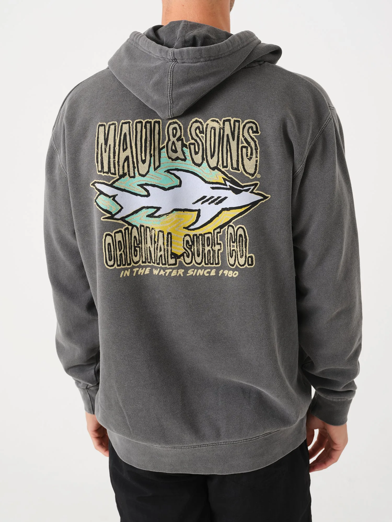 Shark Surf Co Hoodie in Black sold by Maui and Sons product image thumbnail 2
