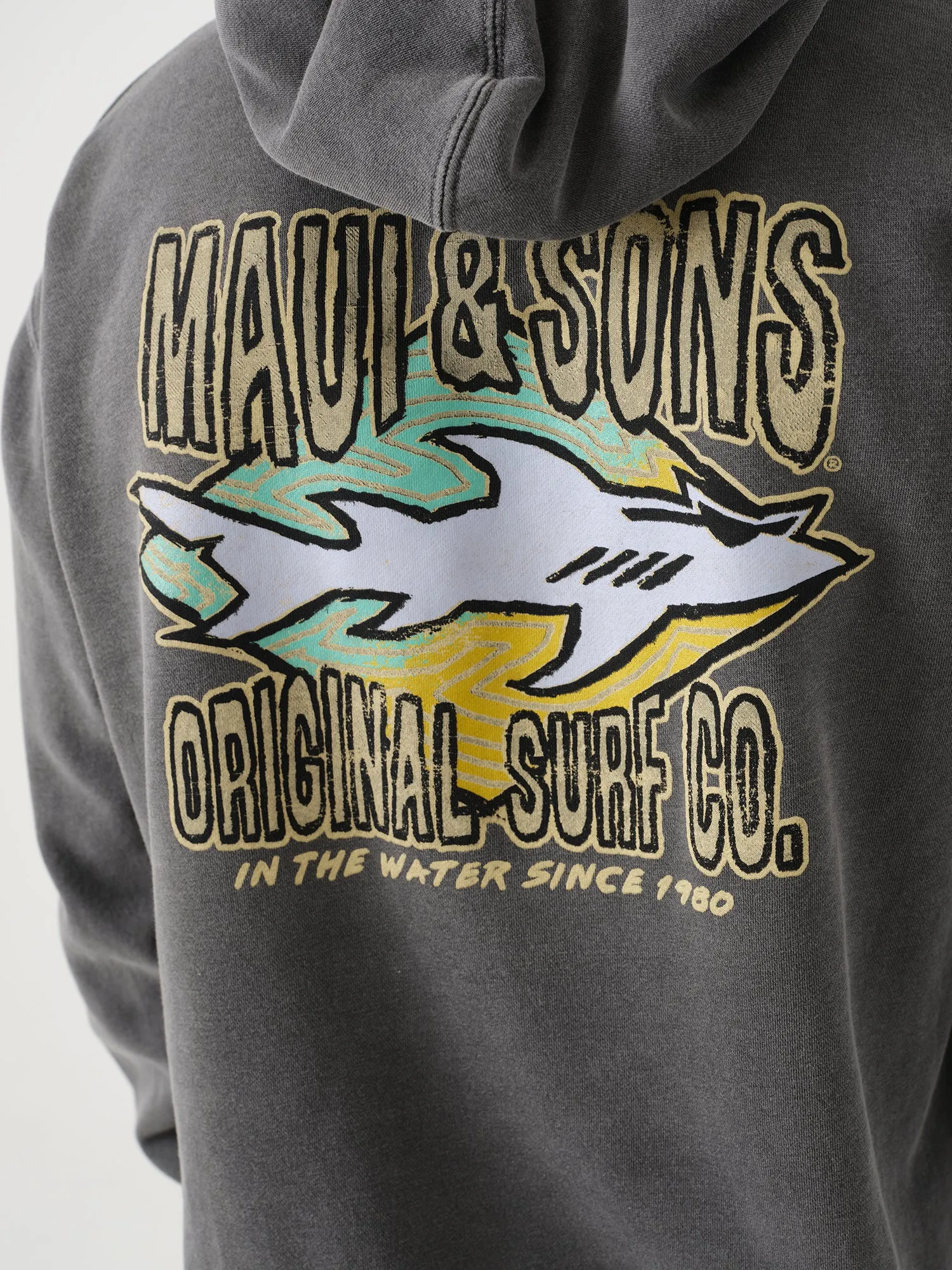 Shark Surf Co Hoodie in Black sold by Maui and Sons product image thumbnail 3