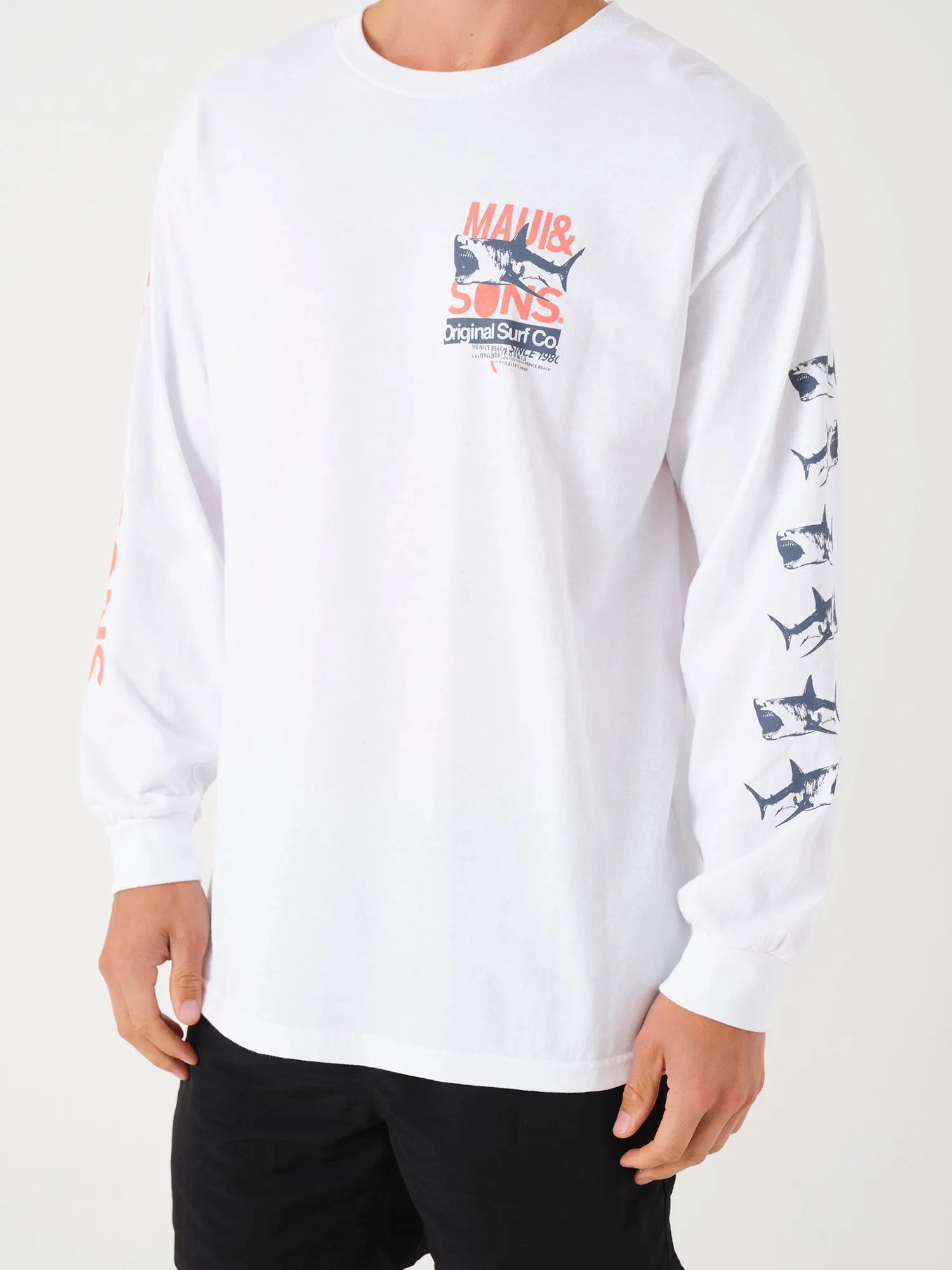 Teef Long Sleeve in White sold by Maui and Sons
