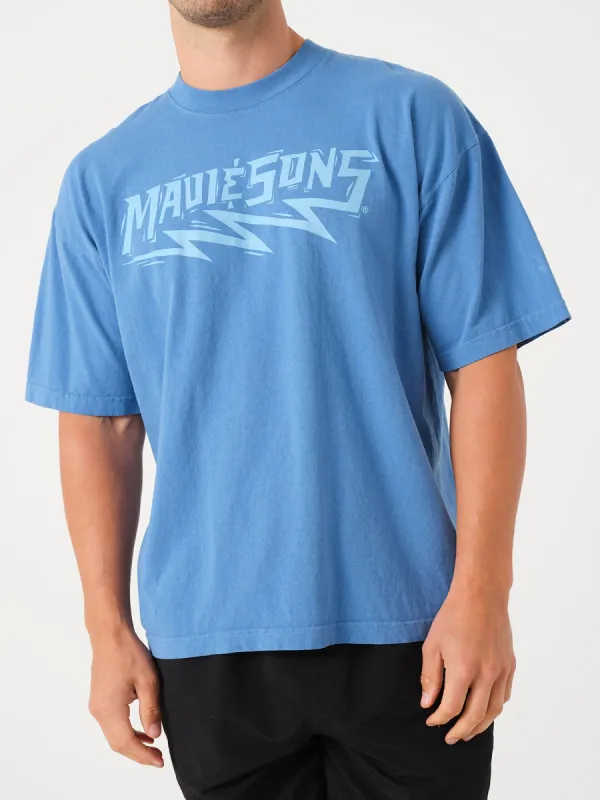 Shocker T-Shirt in Moon Blue sold by Maui and Sons