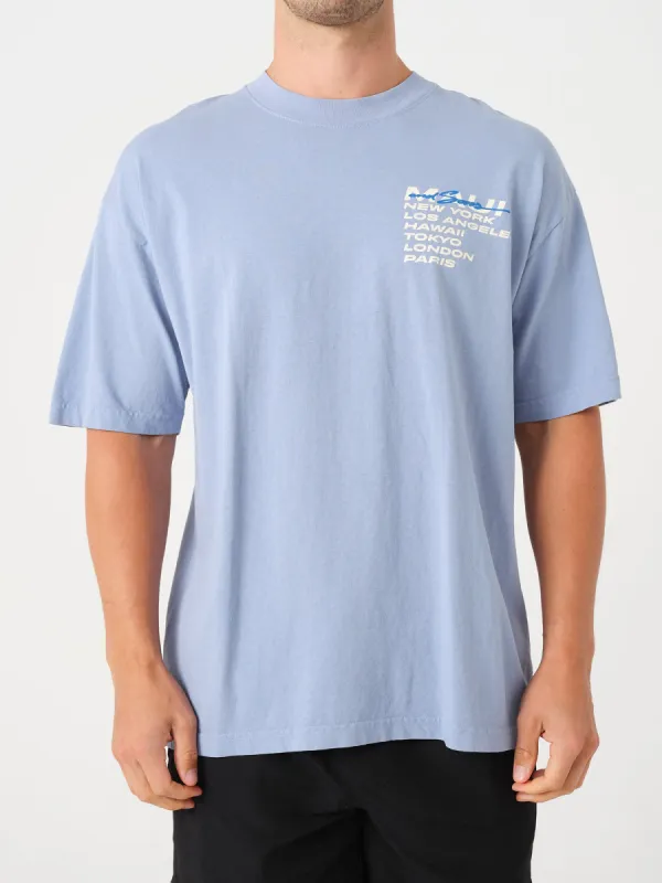 City Wave T-Shirt in Clear Blue sold by Maui and Sons