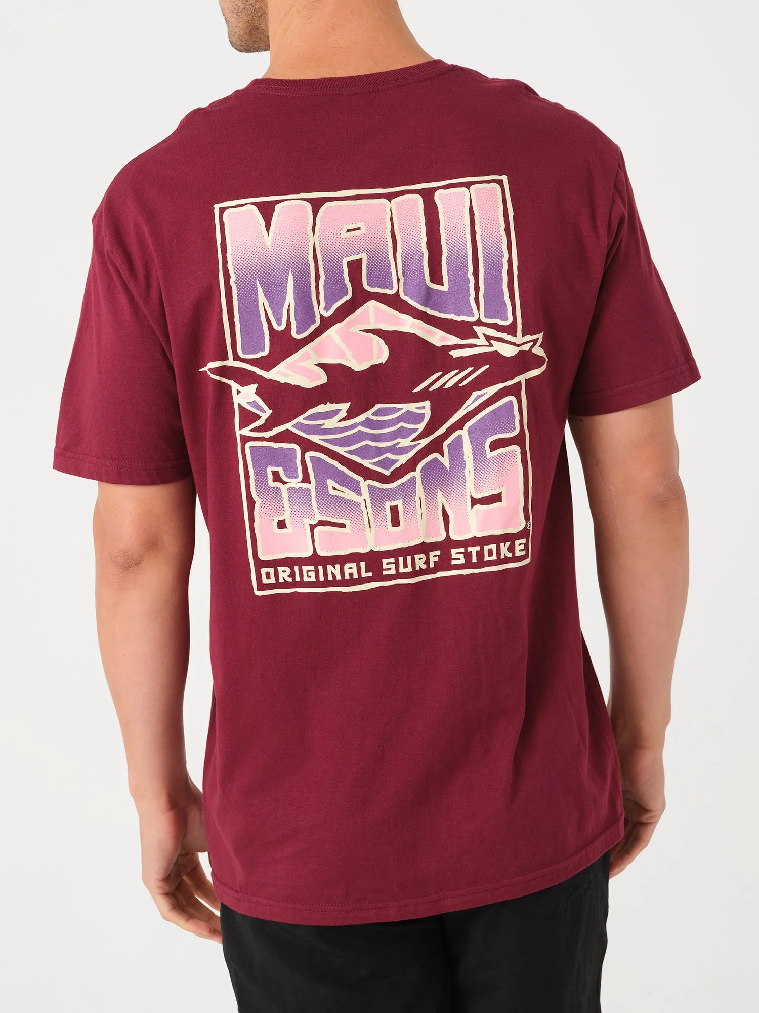 Maui Stoke T-Shirt in Maroon sold by Maui and Sons product image thumbnail 2
