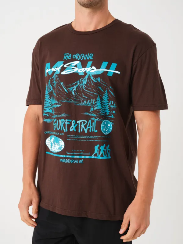 Outdoors T-Shirt in Dark Chocolate sold by Maui and Sons