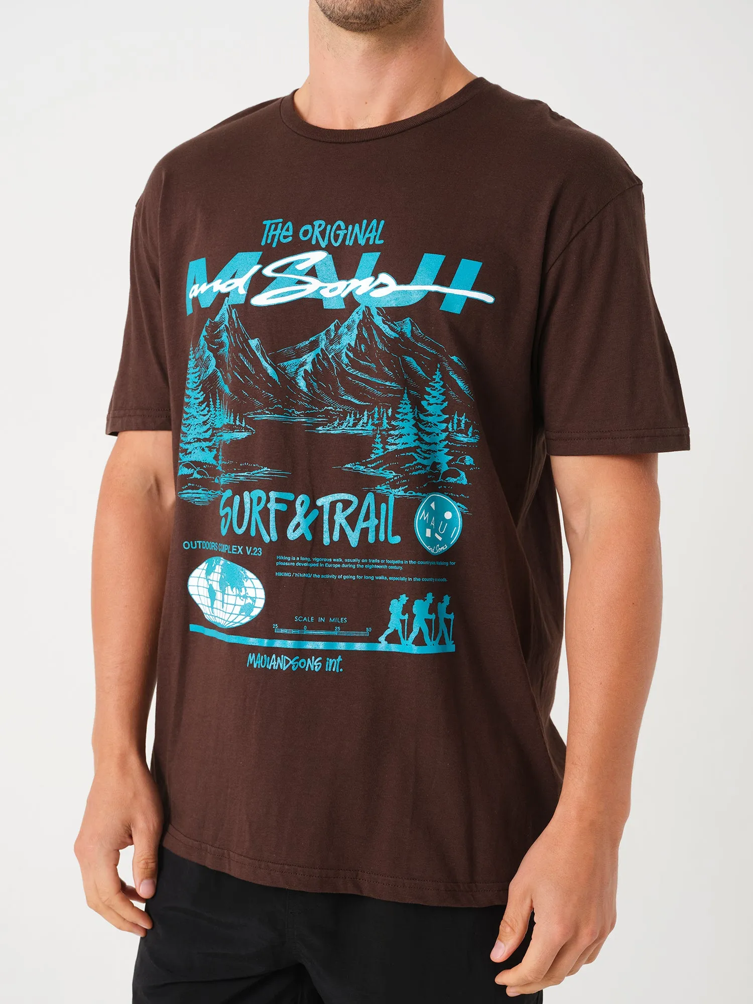 Outdoors T-Shirt in Dark Chocolate sold by Maui and Sons