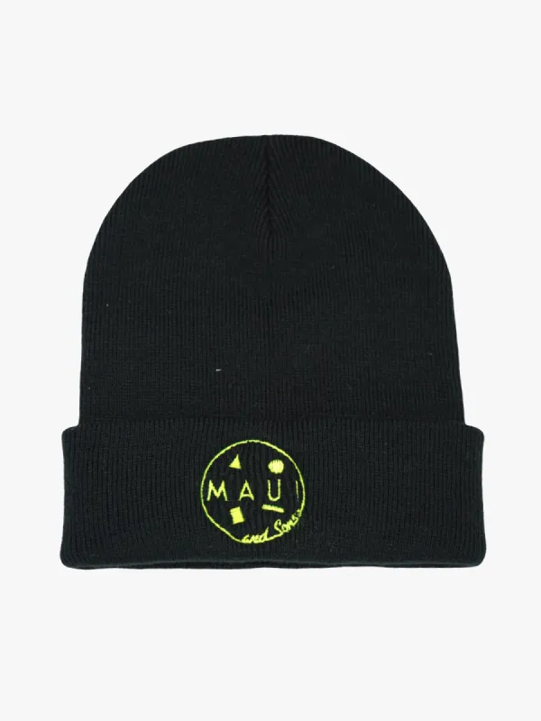 Neon Cookie Logo Beanie in Black sold by Maui and Sons