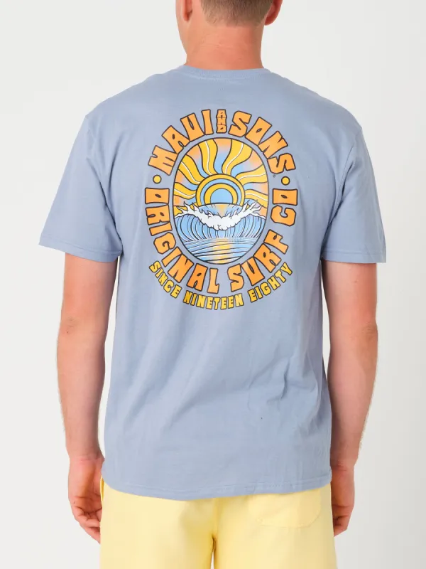 Rooster T-Shirt in Stone Blue sold by Maui and Sons