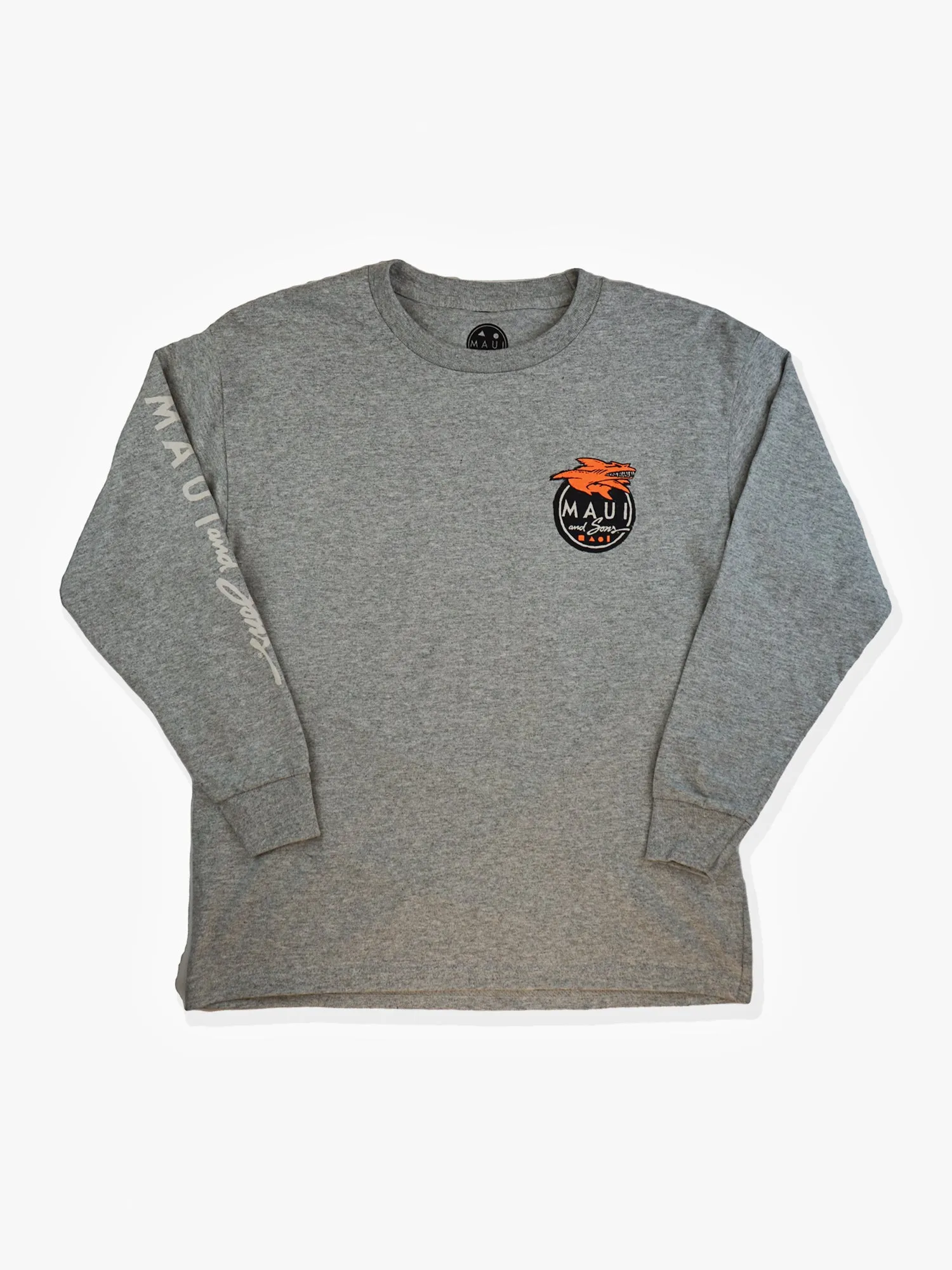 Boys Twisted Logo Long Sleeve in Grey sold by Maui and Sons