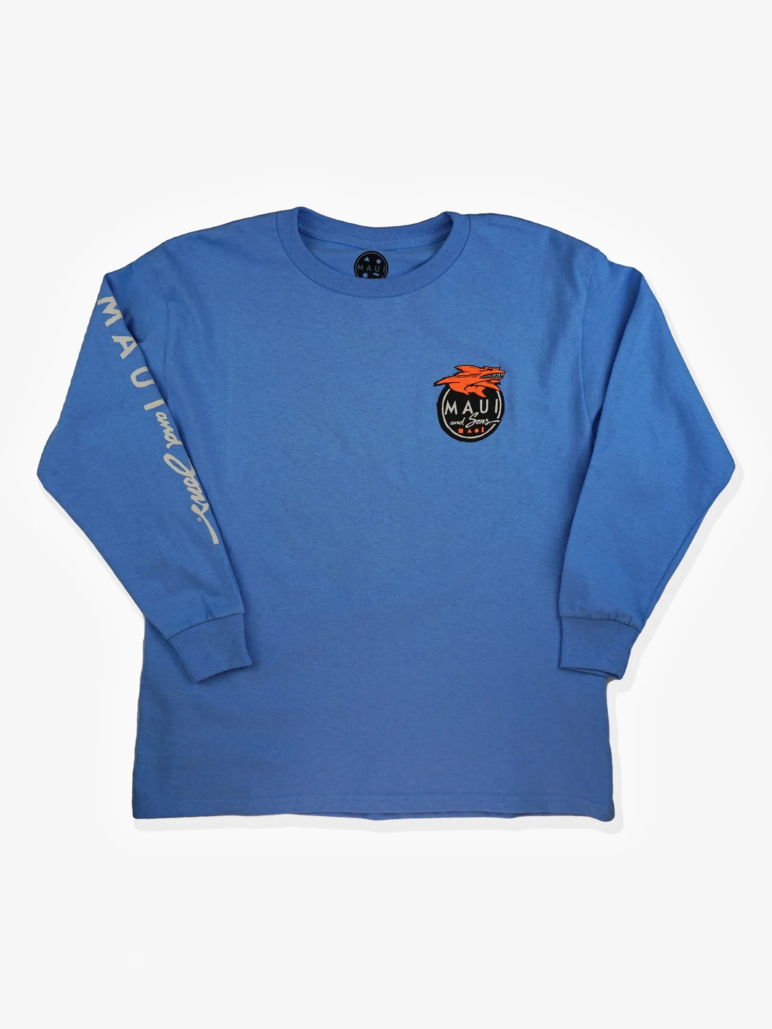 Boys Twisted Logo Long Sleeve in Blue sold by Maui and Sons