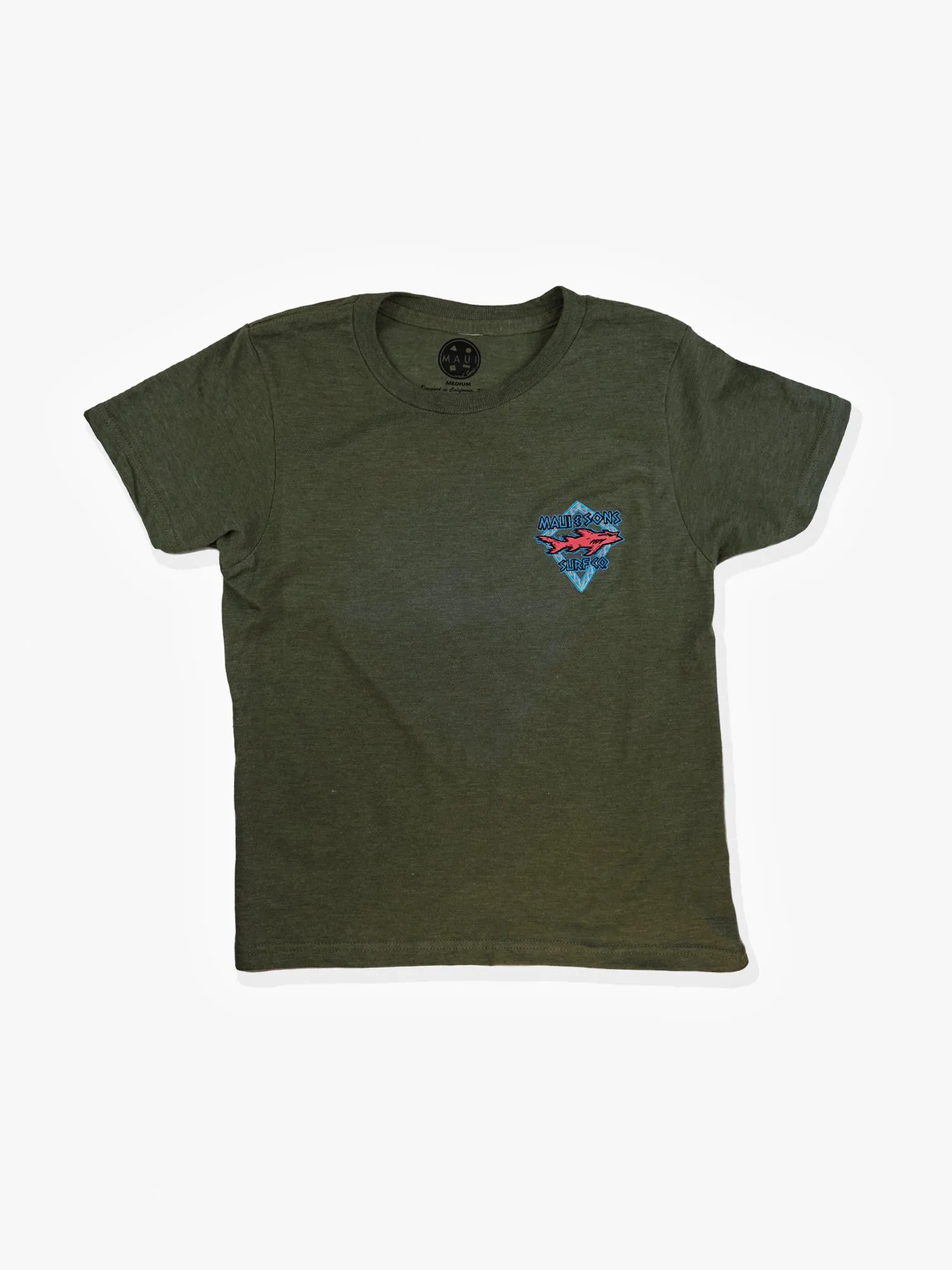 Boys Idol T-Shirt in Military Green sold by Maui and Sons