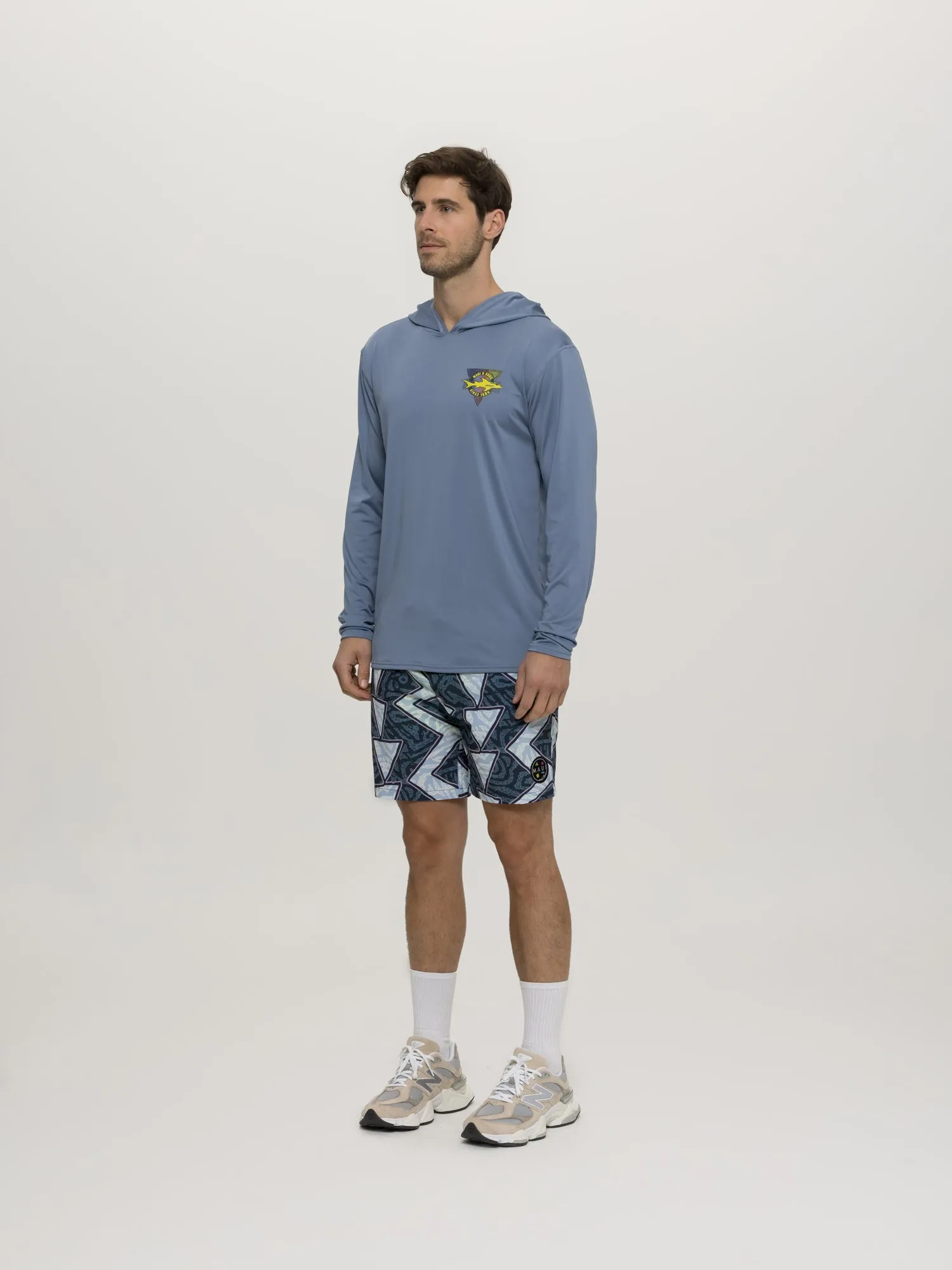 Out Angled Hooded Sun Shirt In Denim sold by Maui and Sons product image thumbnail 5