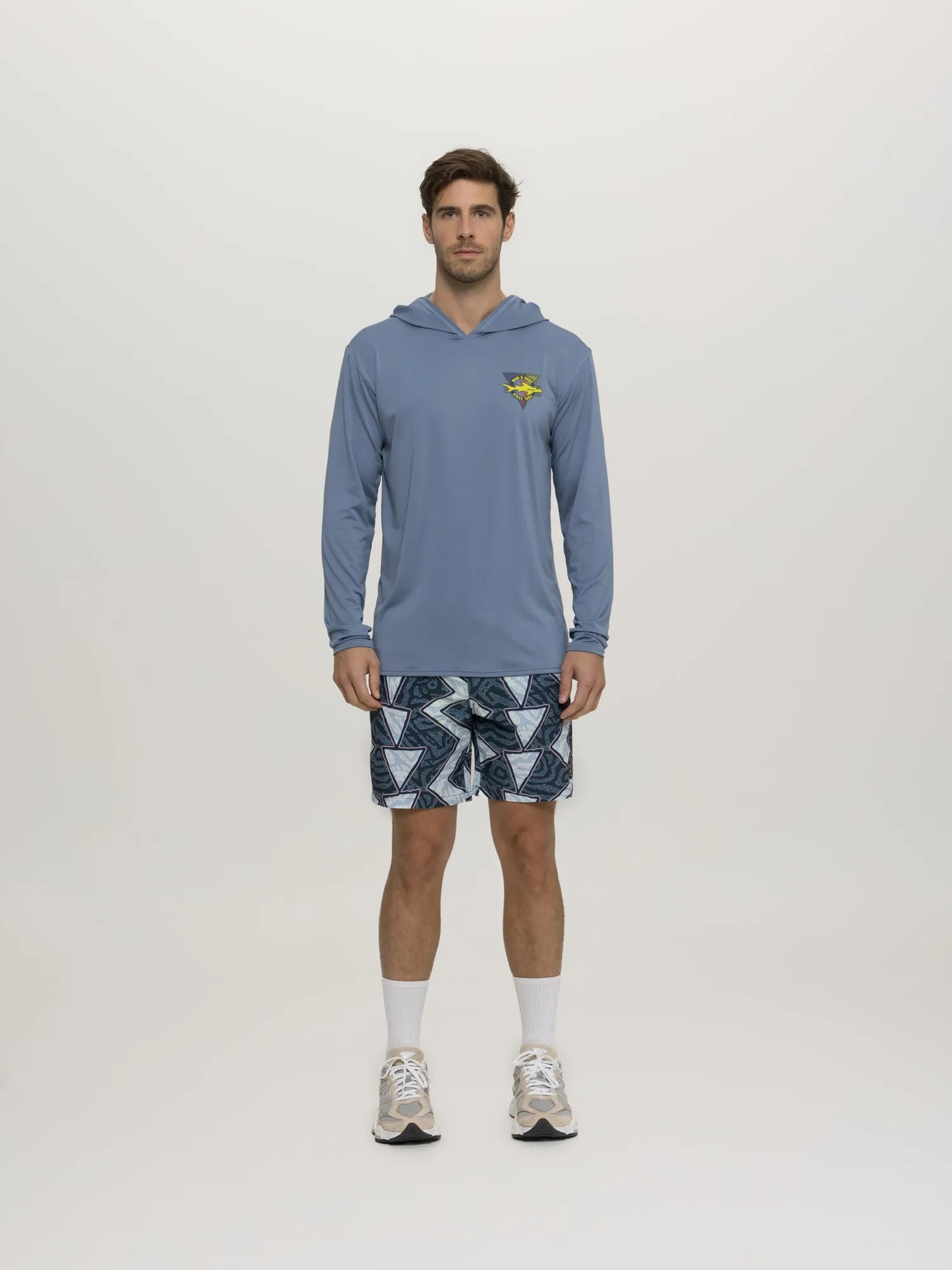 Out Angled Hooded Sun Shirt In Denim sold by Maui and Sons product image thumbnail 3