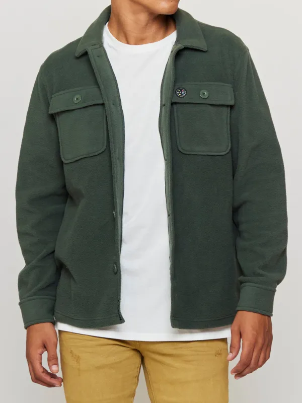 Polar Fleece Shacket in Green sold by Maui and Sons