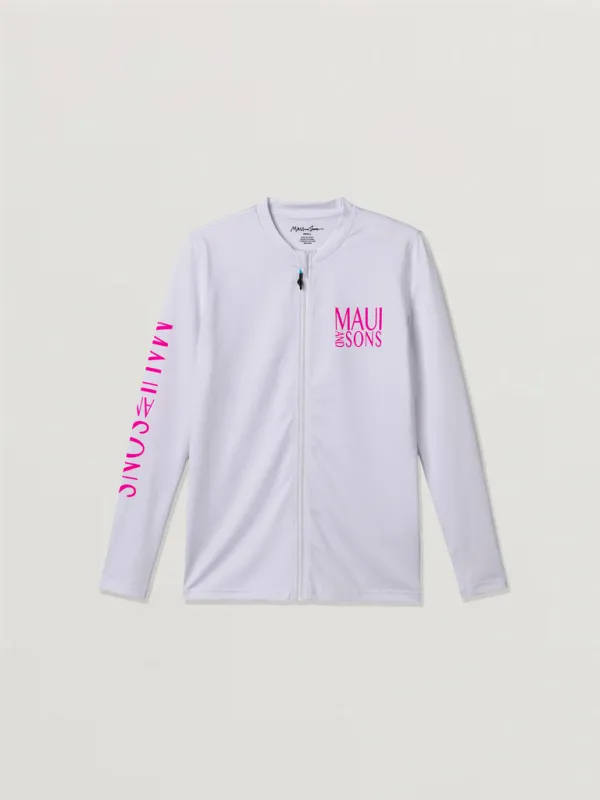 Womens Seaside Zip Front Long Sleeve Sun Shirt made by Maui and Sons
