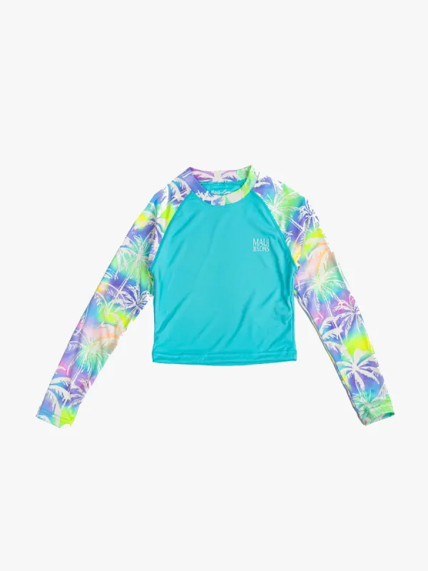 Girls Cosmic Long Sleeve Cropped Sun Shirt sold by Maui and Sons